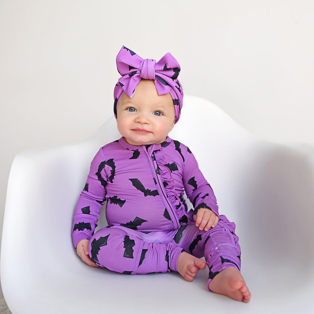 Echo Purple Bats RUFFLE ZIP - Gigi and Max