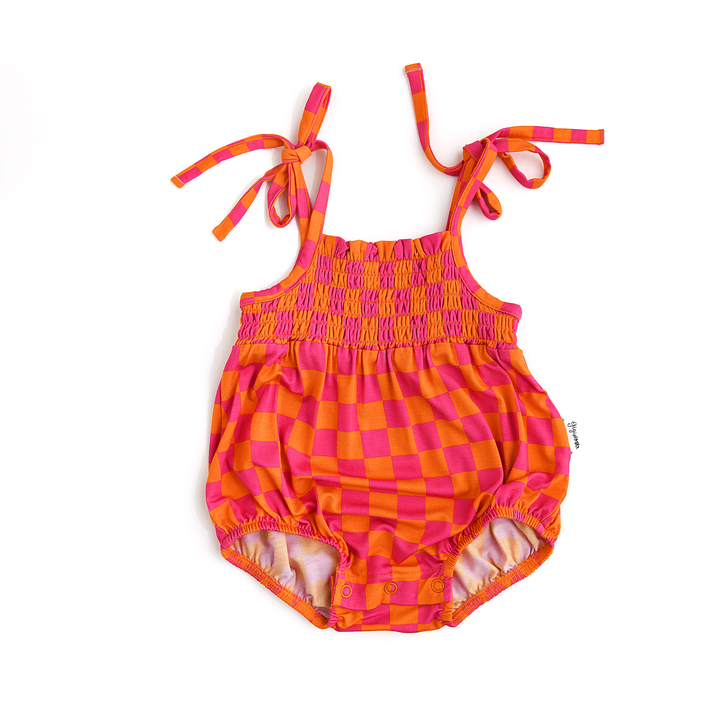 Eric Orange SMOCKED BUBBLE ROMPER - Gigi and Max