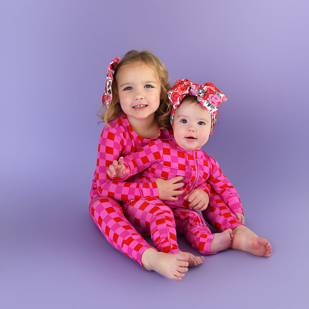 Sydney Pink Checks RUFFLE TWO PIECE - Gigi and Max