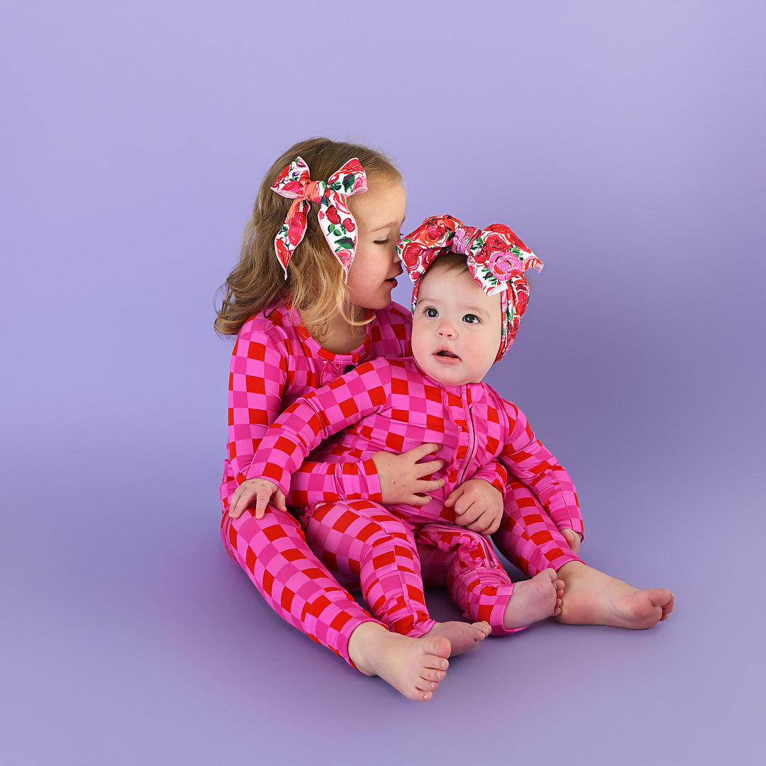 Sydney Pink Checks RUFFLE TWO PIECE - Gigi and Max