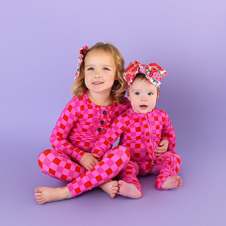 Sydney Pink Checks RUFFLE TWO PIECE - Gigi and Max