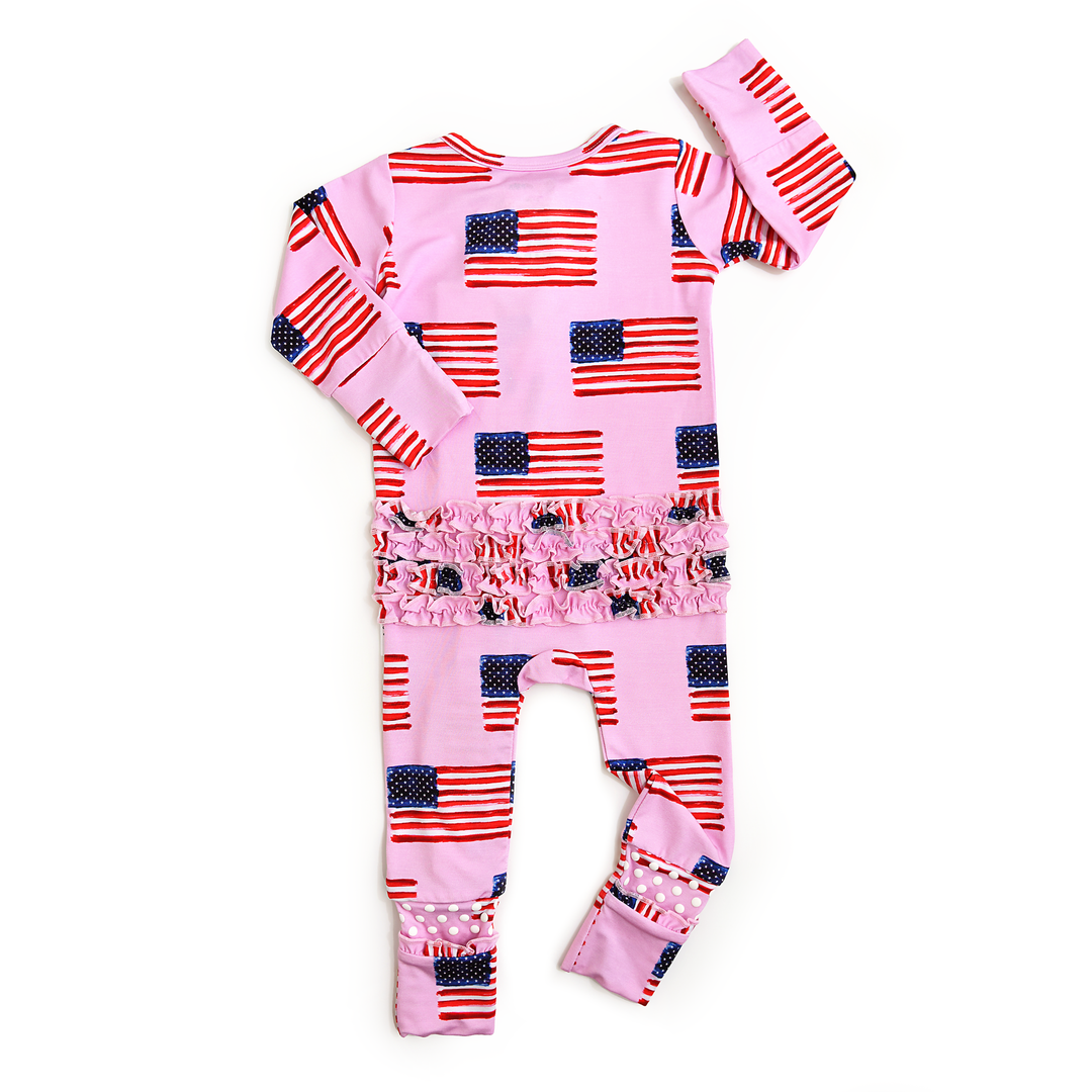 Betty Pink Flag RUFFLE ZIP - Gigi and Max