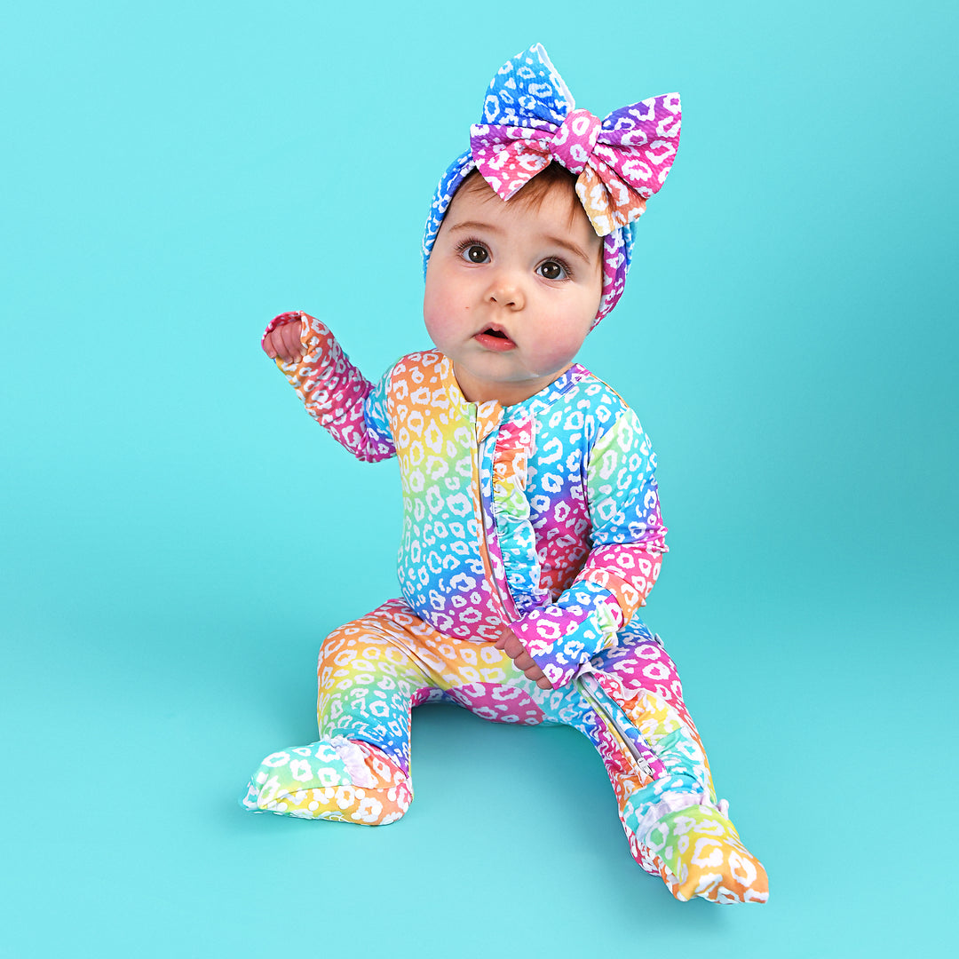 Summer Leopard RUFFLE ZIP - Gigi and Max