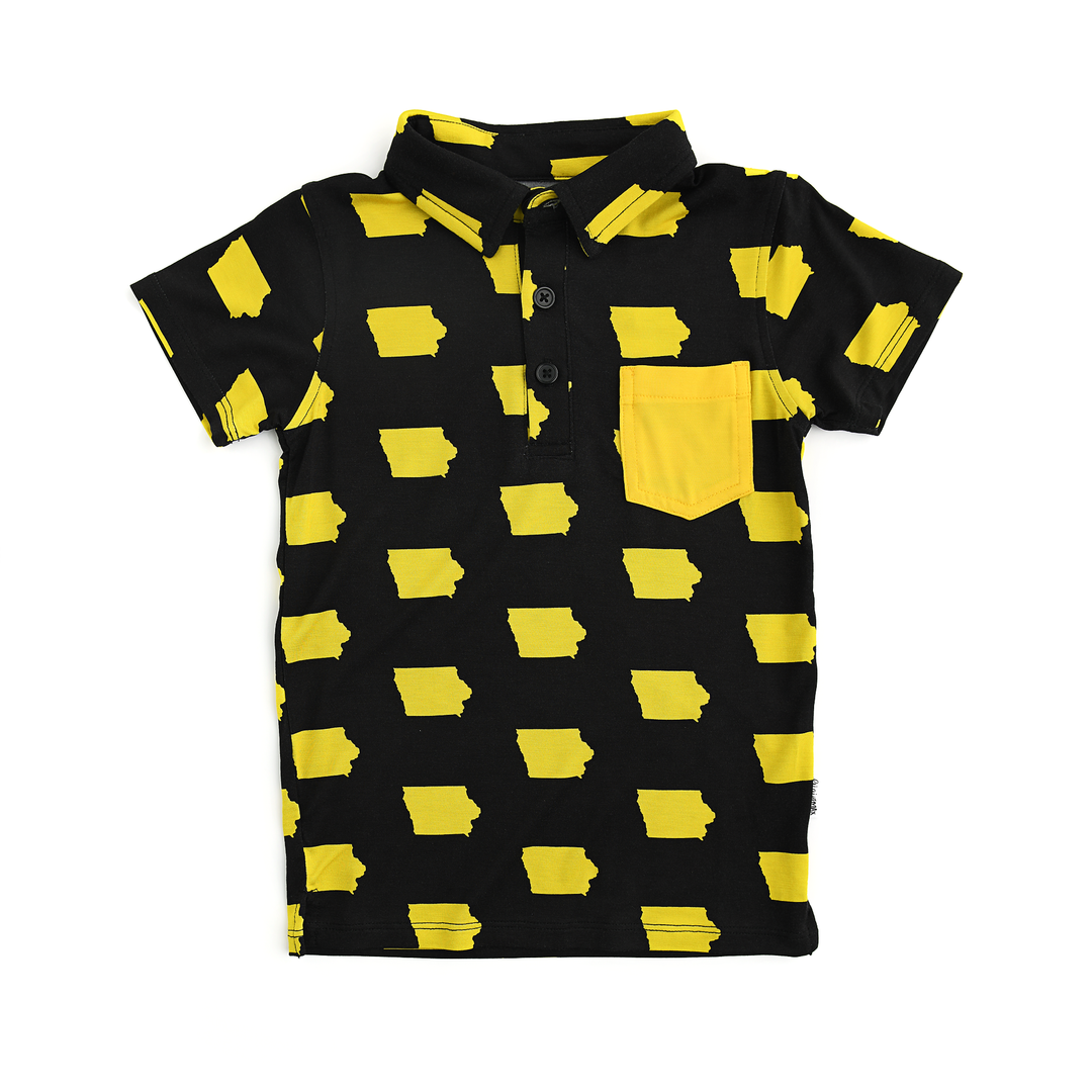 Iowa Black & Gold POLO SHIRT - Gigi and Max