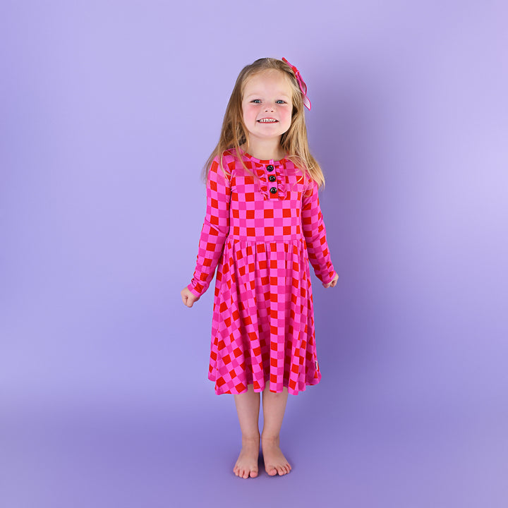 Sydney Pink Checks TUTU DRESS - Gigi and Max