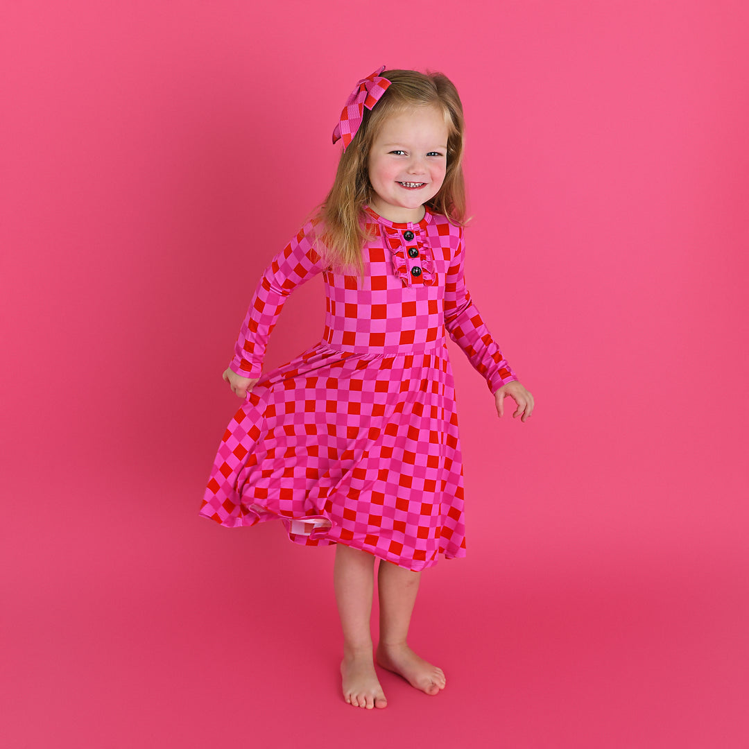 Sydney Pink Checks TUTU DRESS - Gigi and Max