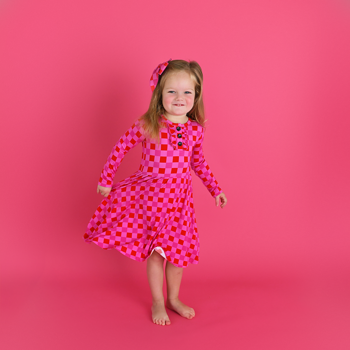 Sydney Pink Checks TUTU DRESS - Gigi and Max