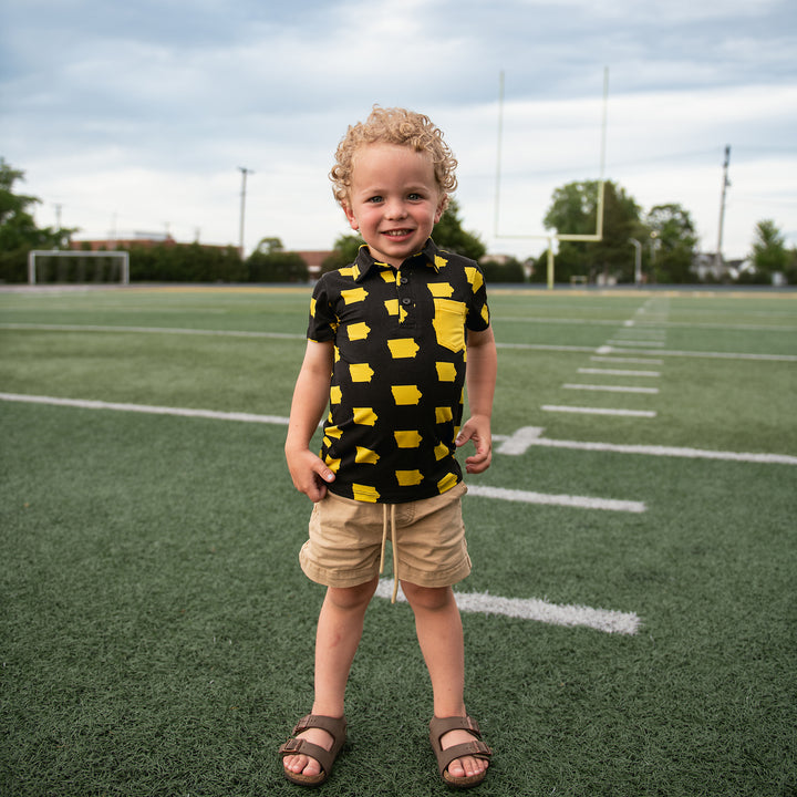 Iowa Black & Gold POLO SHIRT - Gigi and Max