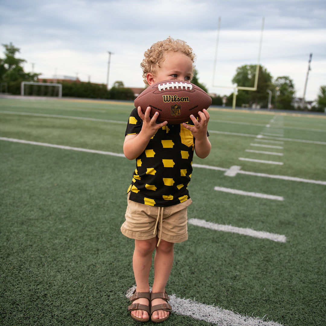 Iowa Black & Gold POLO SHIRT - Gigi and Max