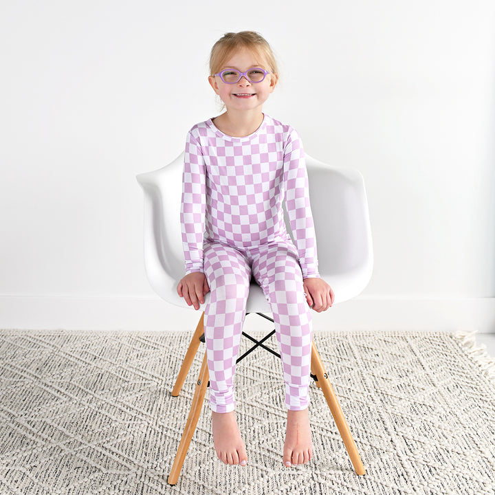 Myla Purple Checks TWO PIECE - NO BUTTON - Gigi and Max