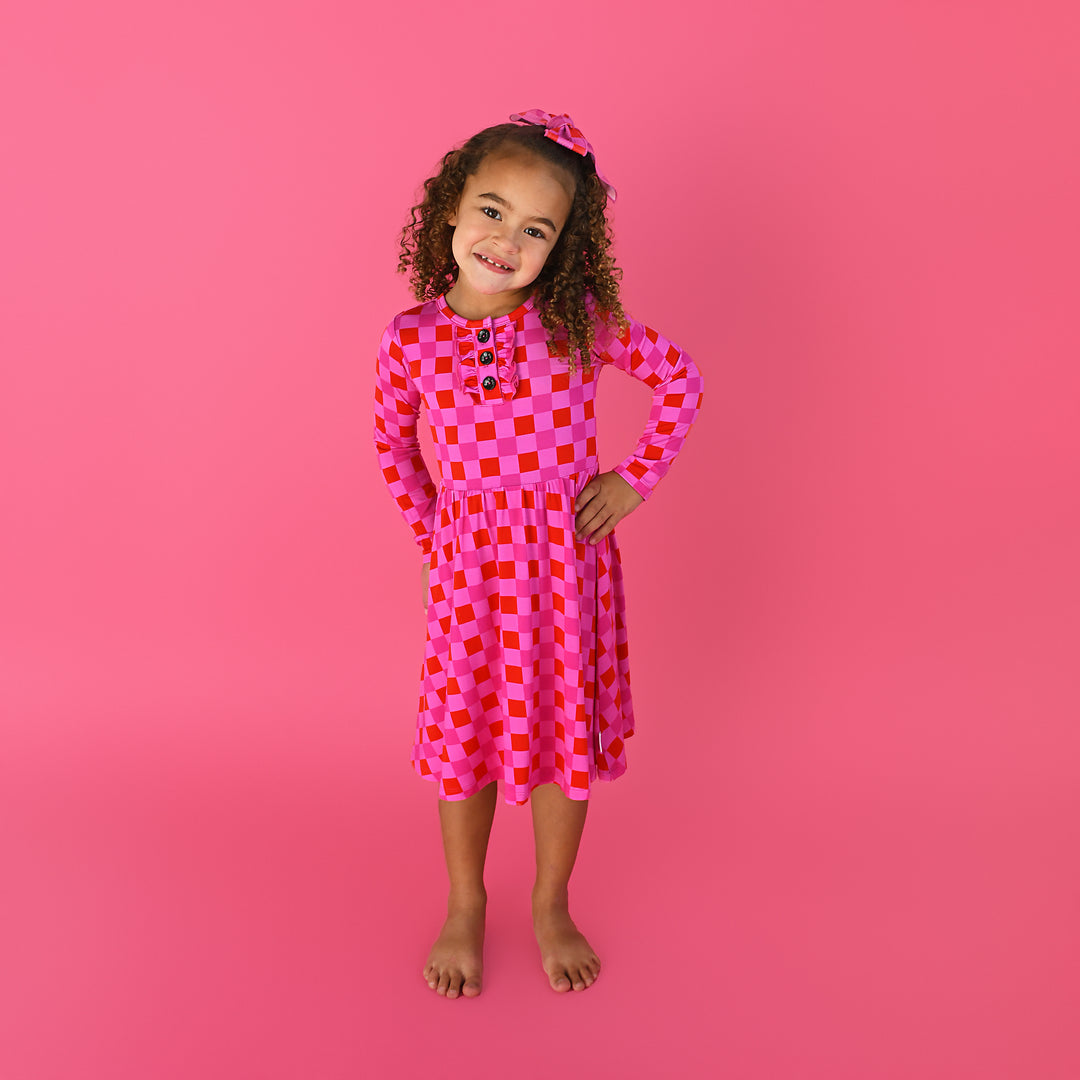 Sydney Pink Checks TUTU DRESS - Gigi and Max
