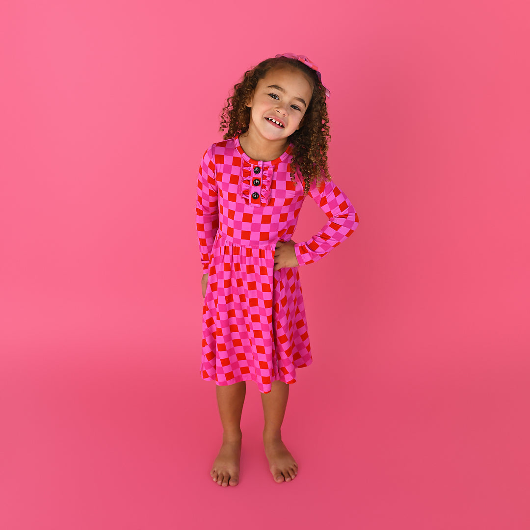 Sydney Pink Checks TUTU DRESS - Gigi and Max