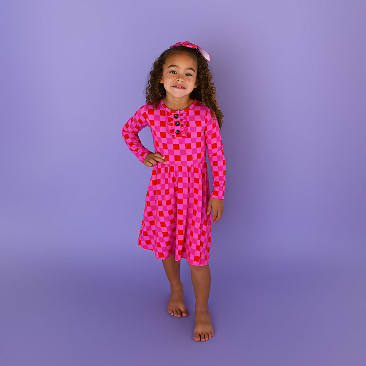 Sydney Pink Checks TUTU DRESS - Gigi and Max