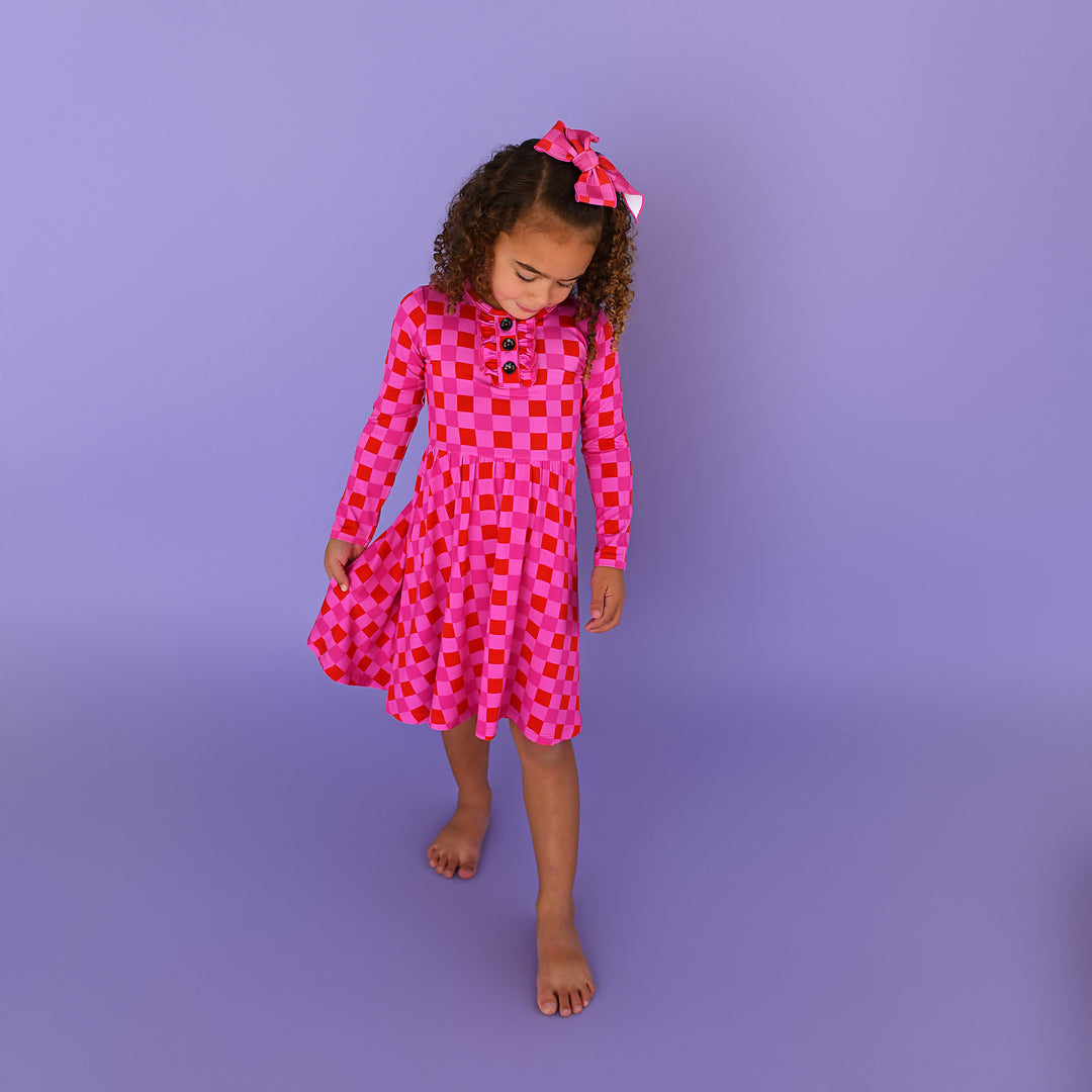 Sydney Pink Checks TUTU DRESS - Gigi and Max