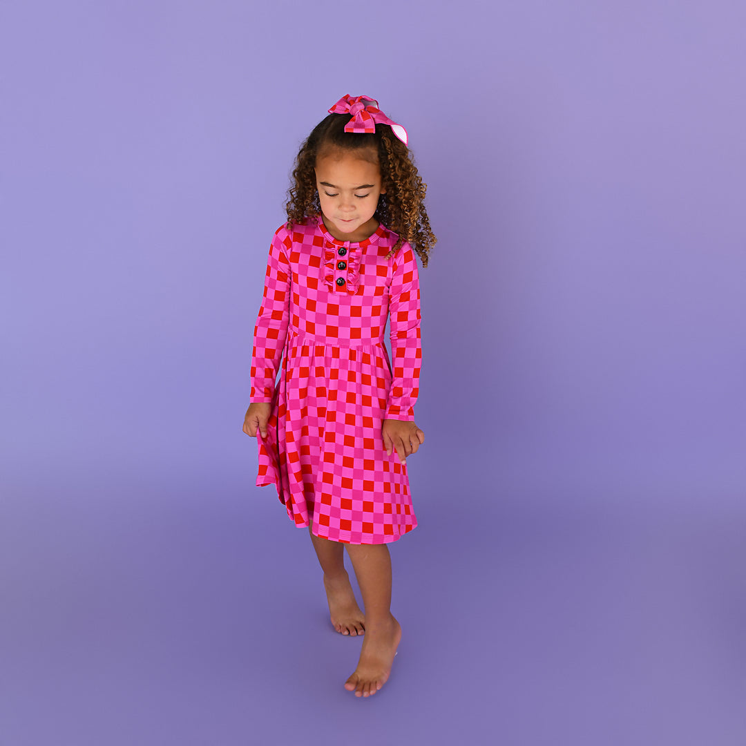 Sydney Pink Checks TUTU DRESS - Gigi and Max