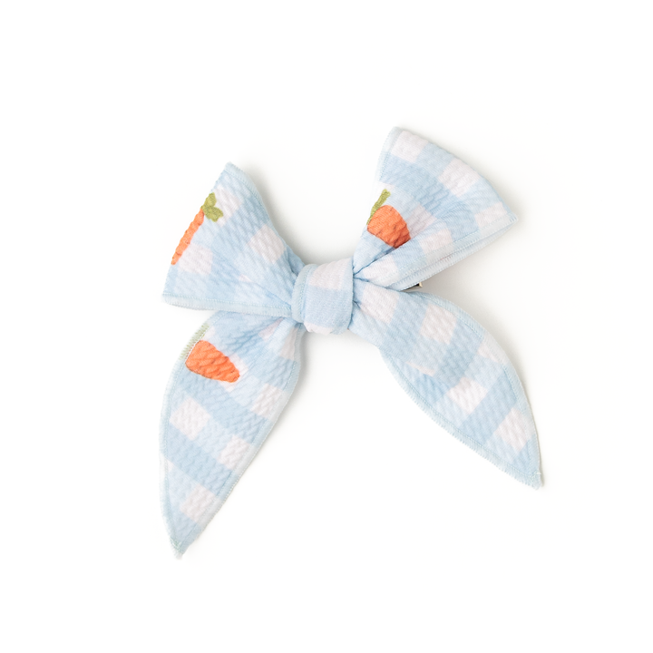 Henry Carrot Gingham CLIP BOW - Gigi and Max