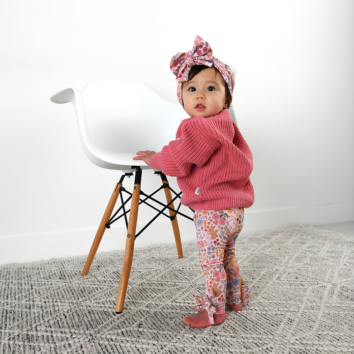 Meadow Floral Bunny BOW LEGGINGS - Gigi and Max