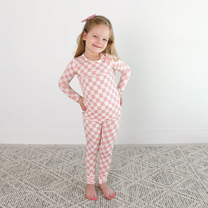 Saylor Pink Checks TWO PIECE - NO BUTTON - Gigi and Max