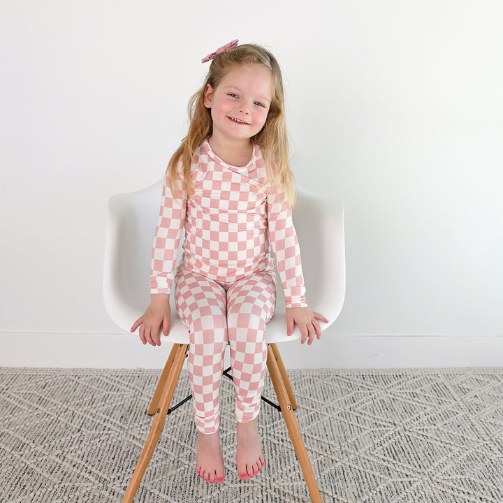 Saylor Pink Checks TWO PIECE - NO BUTTON - Gigi and Max