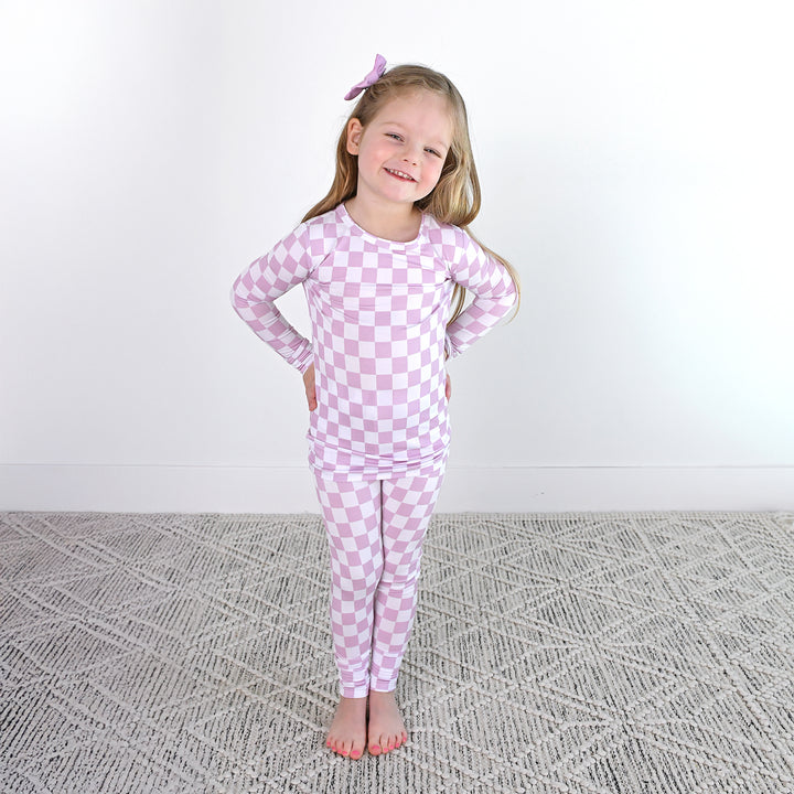 Myla Purple Checks TWO PIECE - NO BUTTON - Gigi and Max