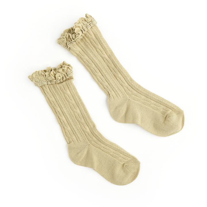 Khaki LACE SOCKS - Gigi and Max