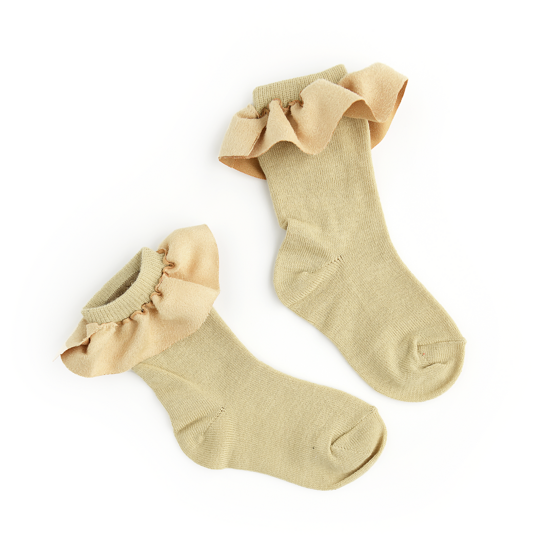 Khaki RUFFLE SOCKS - Gigi and Max