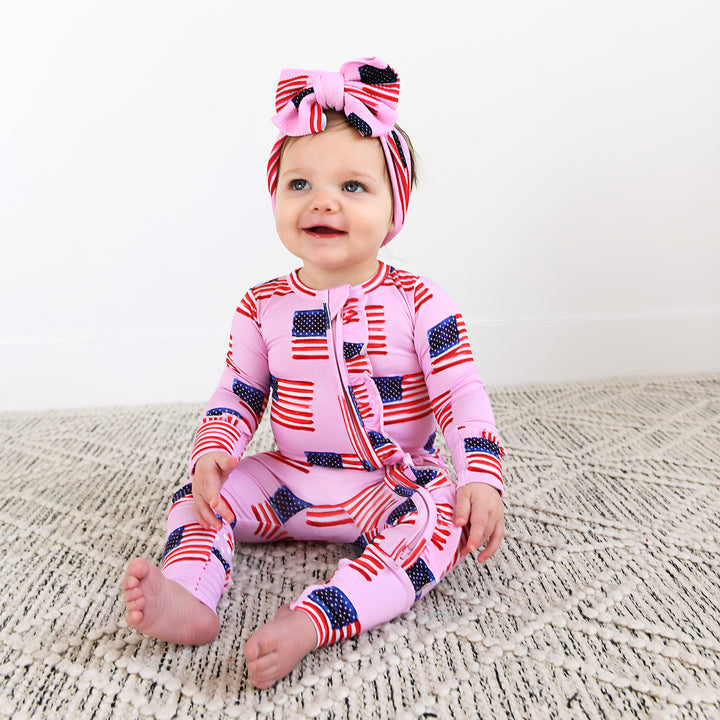 Betty Pink Flag RUFFLE ZIP - Gigi and Max