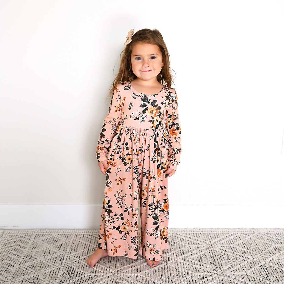 Flora Light Pink WIDE LEG ROMPER - Gigi and Max