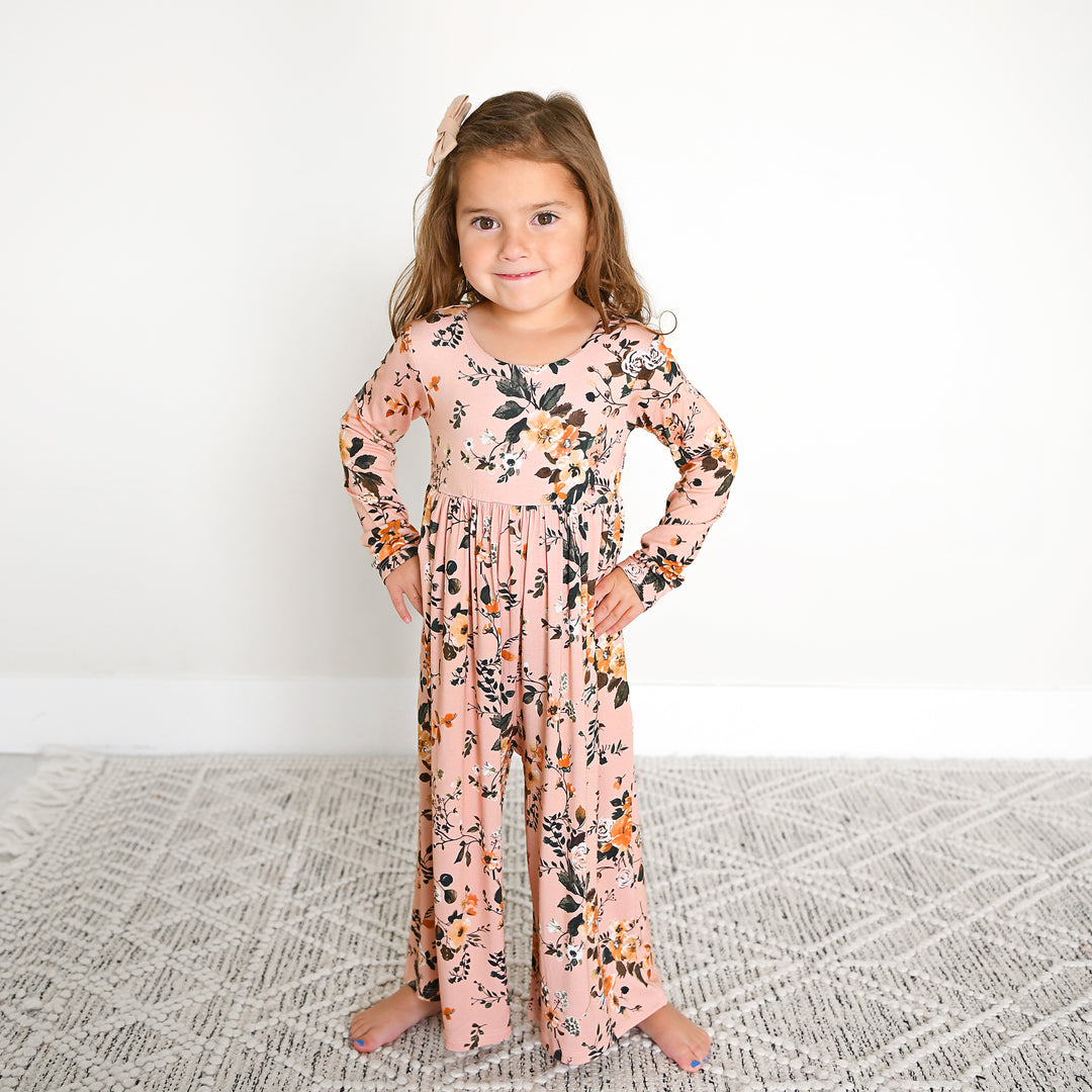 Flora Light Pink WIDE LEG ROMPER - Gigi and Max