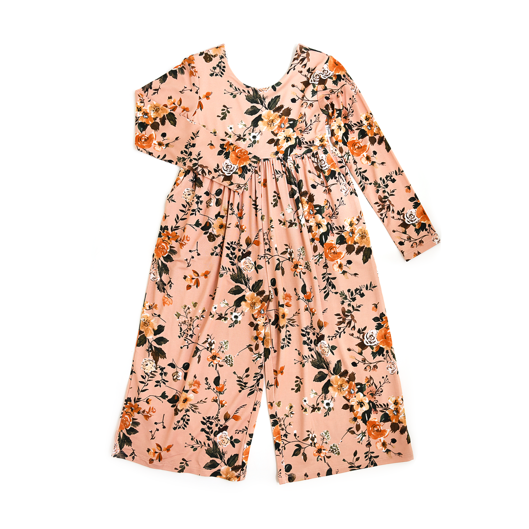 Flora Light Pink WIDE LEG ROMPER - Gigi and Max