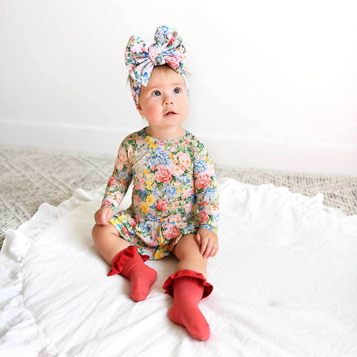 Cranberry RUFFLE SOCKS - Gigi and Max