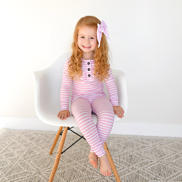 Lana Pink Ribbed RUFFLE TWO PIECE