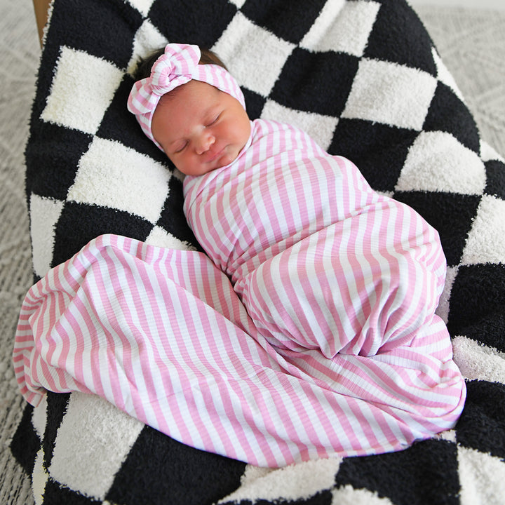 Lana Pink Ribbed SWADDLE