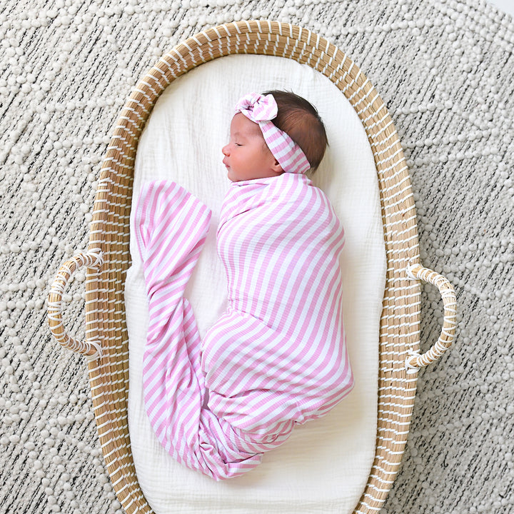 Lana Pink Ribbed SWADDLE