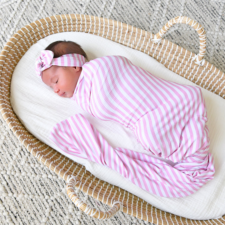 Lana Pink Ribbed SWADDLE