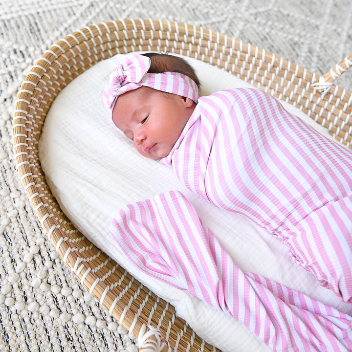 Lana Pink Ribbed SWADDLE