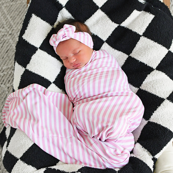 Lana Pink Ribbed SWADDLE