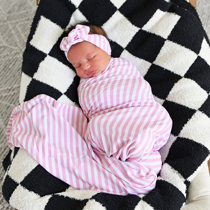 Lana Pink Ribbed SWADDLE