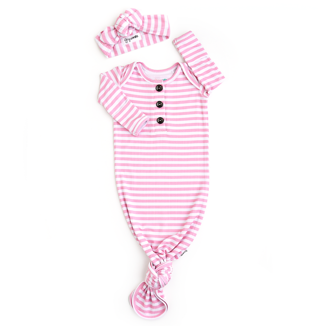 Lana Pink Ribbed GOWN