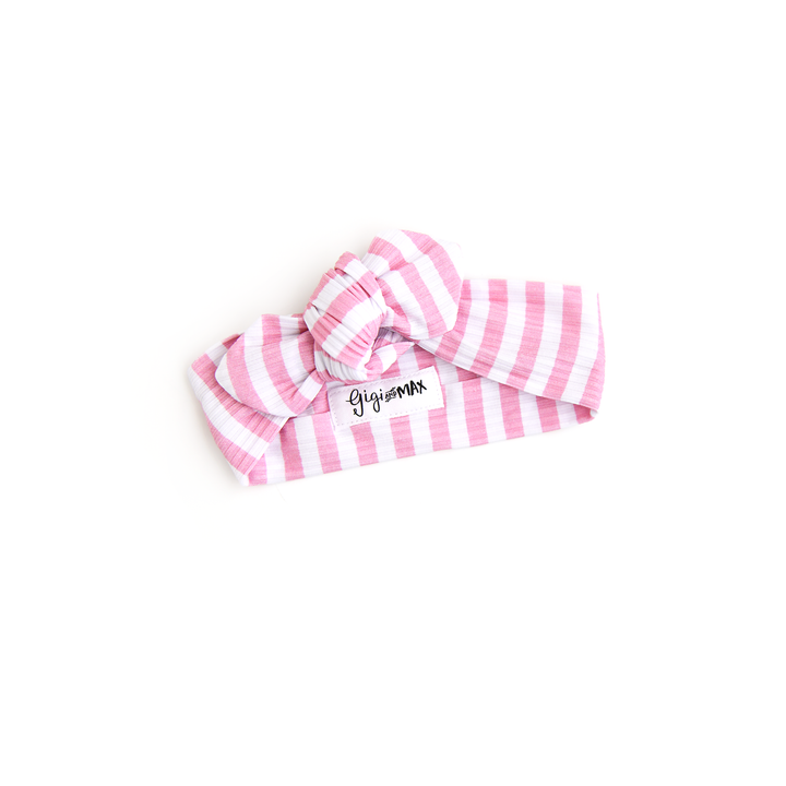 Lana Pink Ribbed TOPKNOT HEADBAND