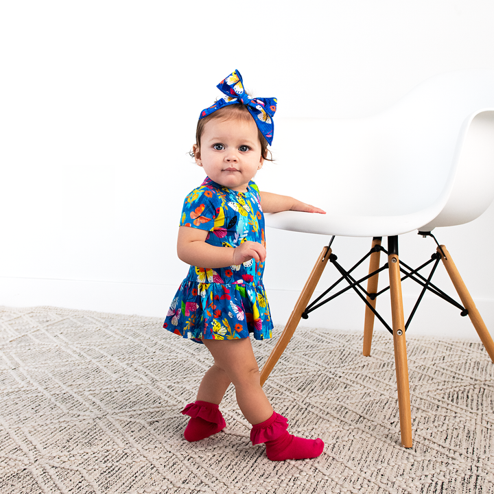 Magenta RUFFLE SOCKS - Gigi and Max