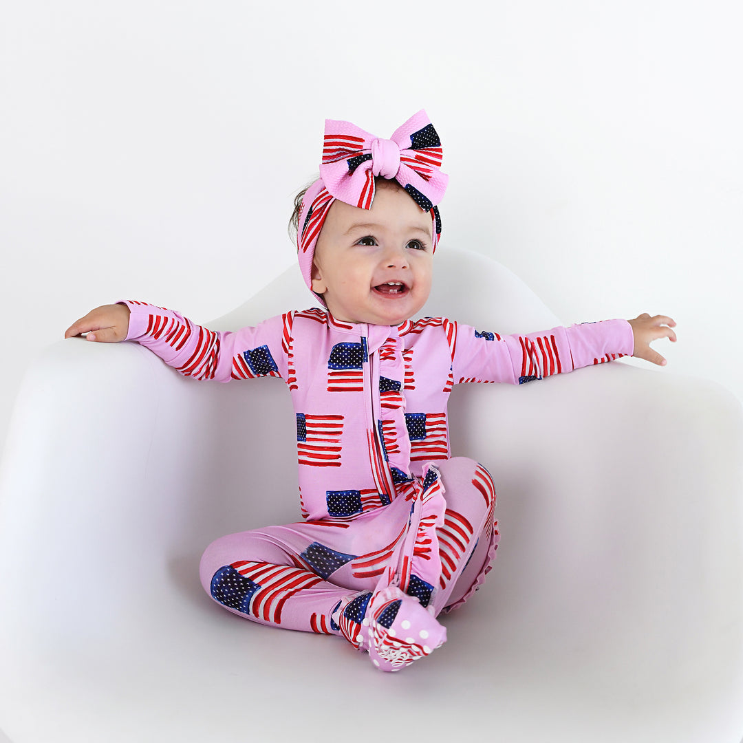 Betty Pink Flag HEADWRAP - Gigi and Max