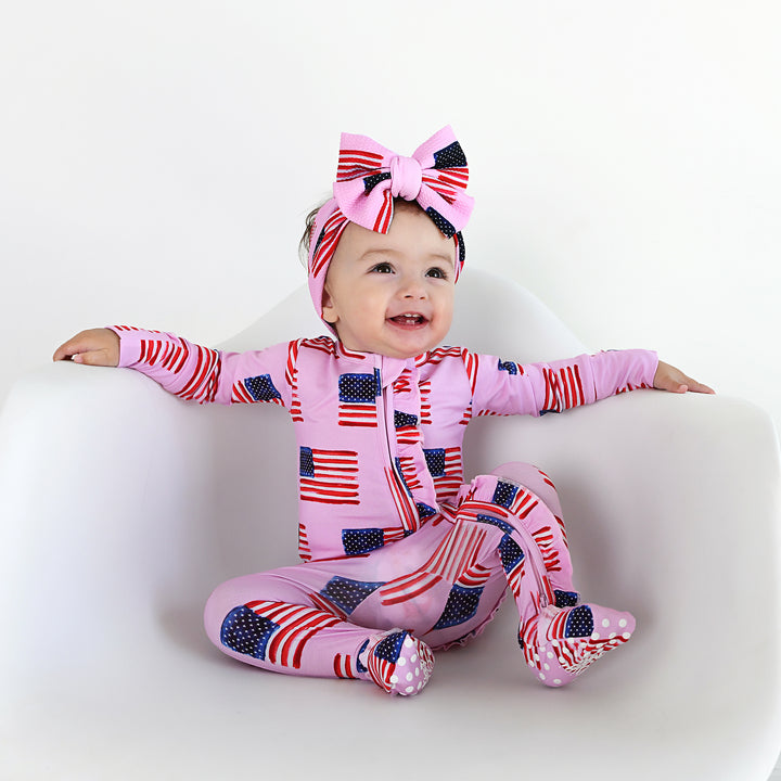 Betty Pink Flag HEADWRAP - Gigi and Max