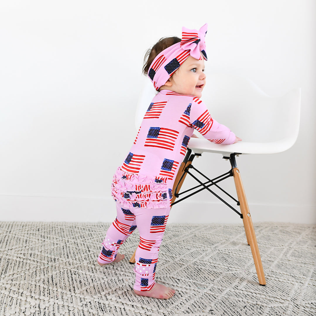 Betty Pink Flag HEADWRAP
