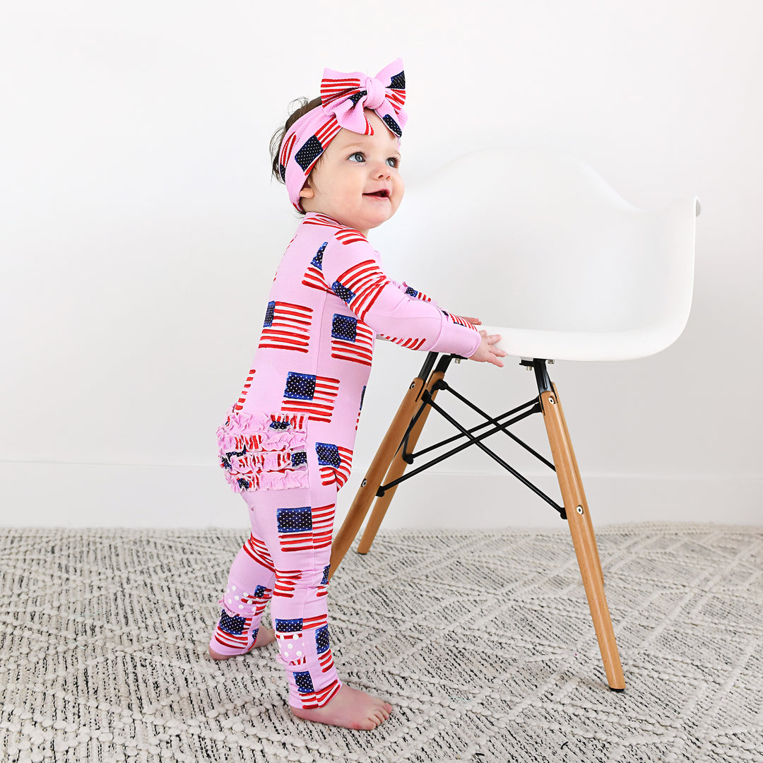 Betty Pink Flag HEADWRAP