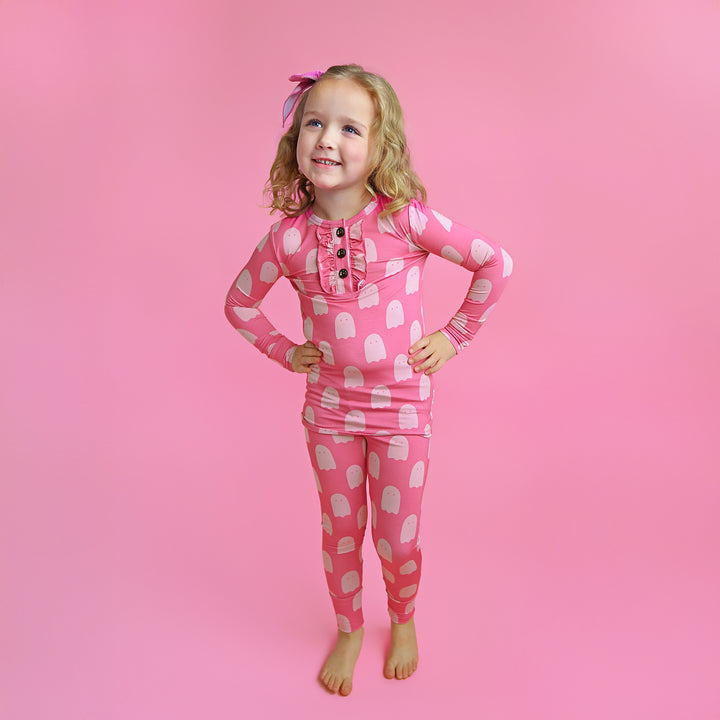 Draven Pink Ghost CLIP BOW - Gigi and Max