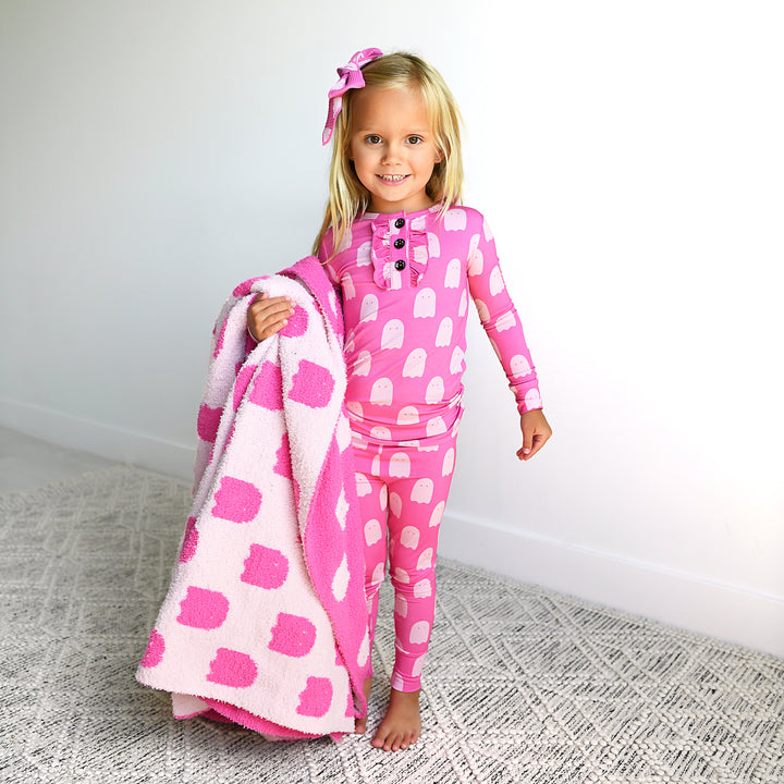 Draven Pink Ghost CLIP BOW - Gigi and Max