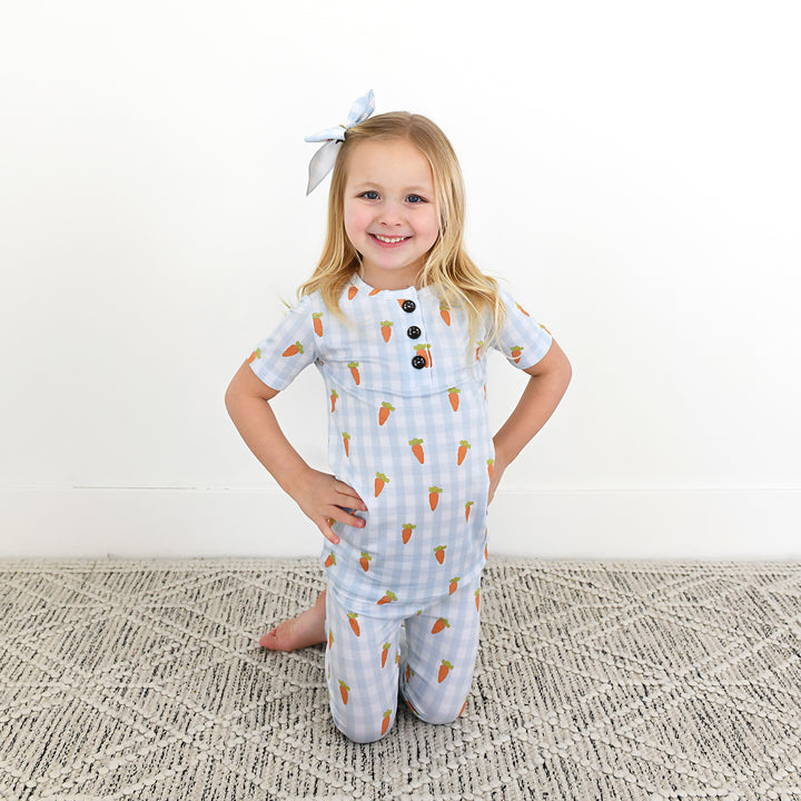 Henry Carrot Gingham CLIP BOW - Gigi and Max