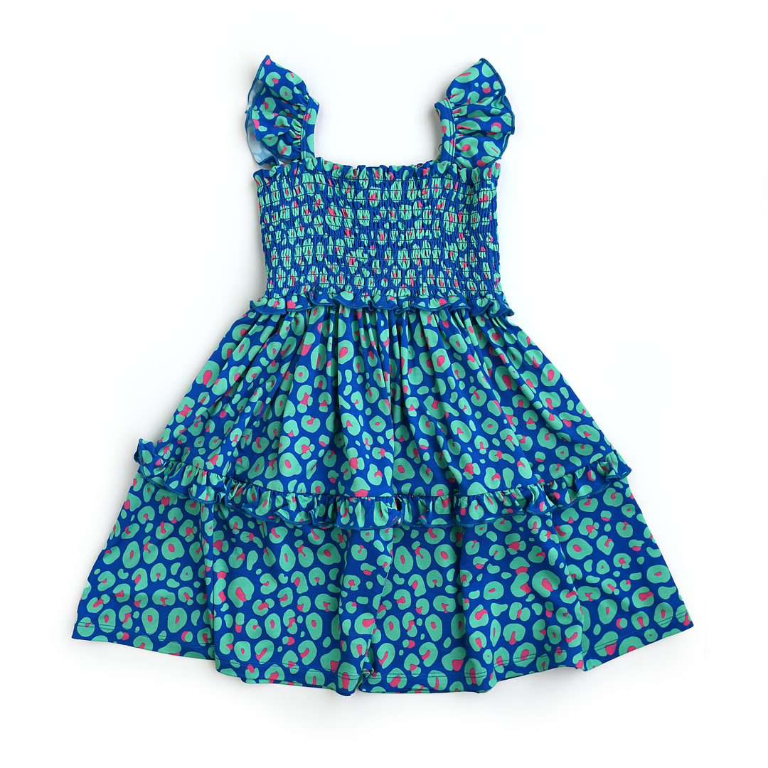 Miley Leopard SMOCKED DRESS - Gigi and Max