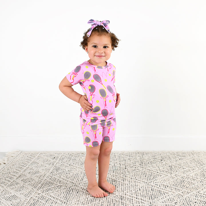 Serena Pink Tennis CLIP BOW - Gigi and Max